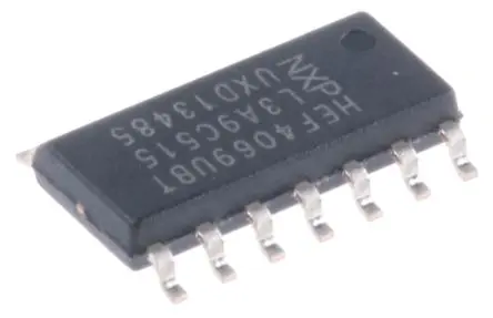 Produktfoto 1 von Nexperia Sechskant-Inverter ohne Puffer, Frequenzumrichter 6 14-Pin 90 ns, SOIC