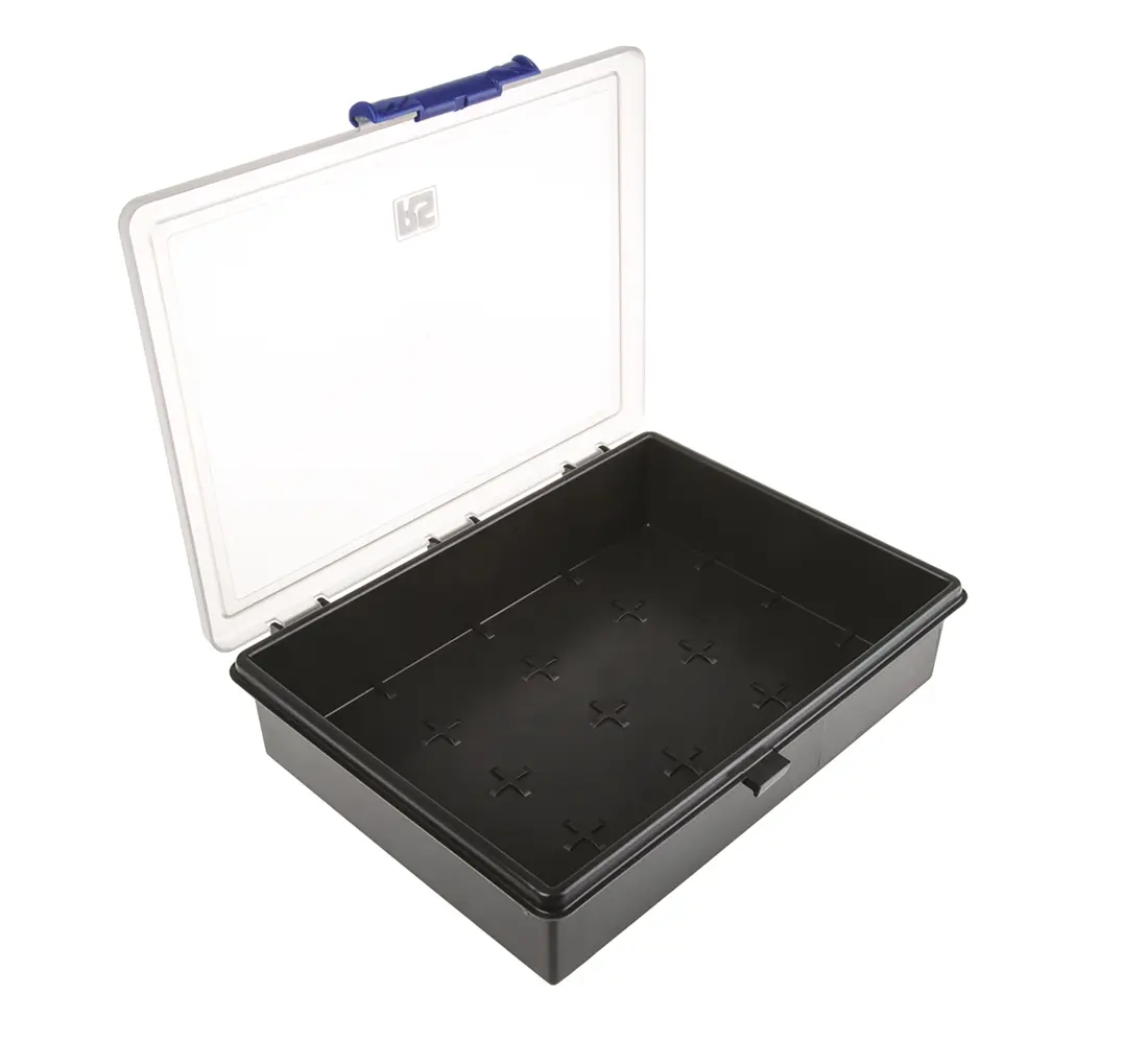 Produktfoto 1 von Raaco Kleinteilebox, Polypropylen Grau, Klar Verstellbare Fächer, 56 mm x 240 mm x 195 mm