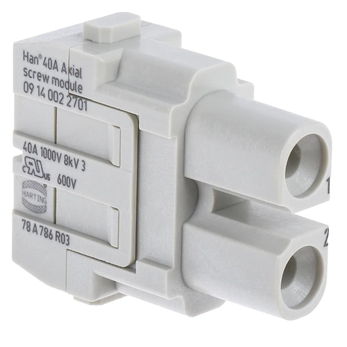 Produktfoto 1 von HARTING Han-Modular Robustes Power Steckverbinder-Modul, 2-polig 40A Buchse, Steckverbindermodul