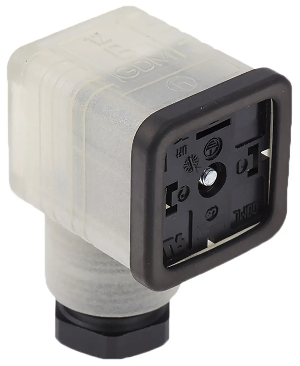 Hirschmann GDML Ventilsteckverbinder DIN 43650 A Buchse 2P+E / 120 V ac/dc mit Lampe, PG11 Schraubmontage, Schwarz