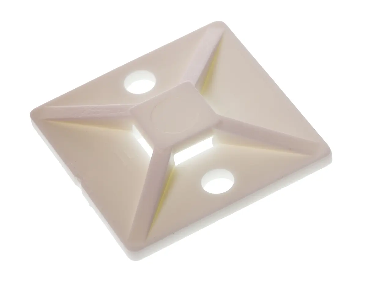 Produktfoto 1 von HellermannTyton MB Befestigungssockel, Nylon 6.6 Weiß 28 mm x 5.4 mm Kabelbinder x 28mm für 4 mm