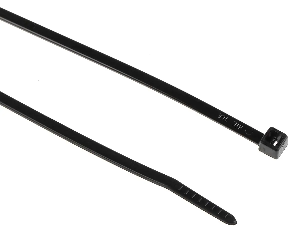 Produktfoto 1 von HellermannTyton T30LL Nylon 6.6 Kabelbinder Innen gezackt Schwarz 3.5 mm x 290 mm