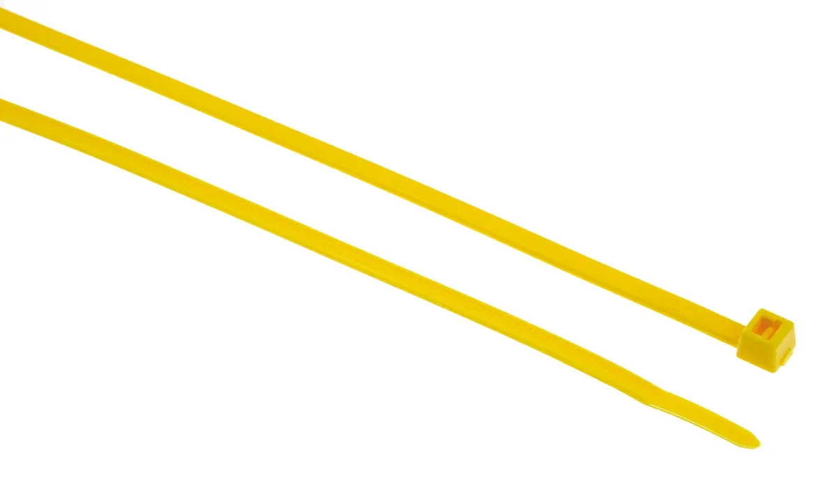 Produktfoto 1 von HellermannTyton T80L Nylon 6.6 Kabelbinder Innen gezackt Gelb 4.7 mm x 390 mm