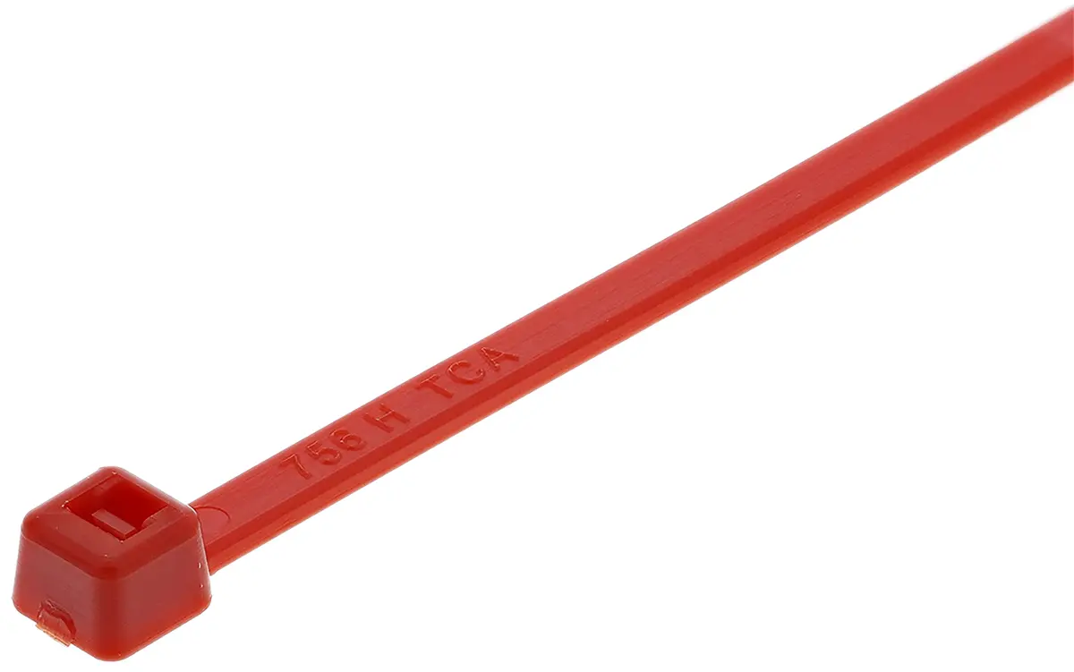 Produktfoto 1 von HellermannTyton T18R Nylon 6.6 Kabelbinder Innen gezackt Rot 2.5 mm x 100 mm