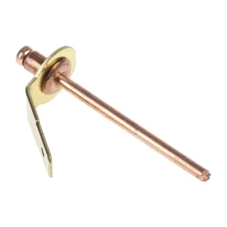 Produktfoto 1 von POP Erdungsnieten, 1 Steckanschl., Ø 4 mm x 5.3 mm Kupfer Dornmaterial Stahl Kupferbeschichtet, glatt, für Tafelstärken