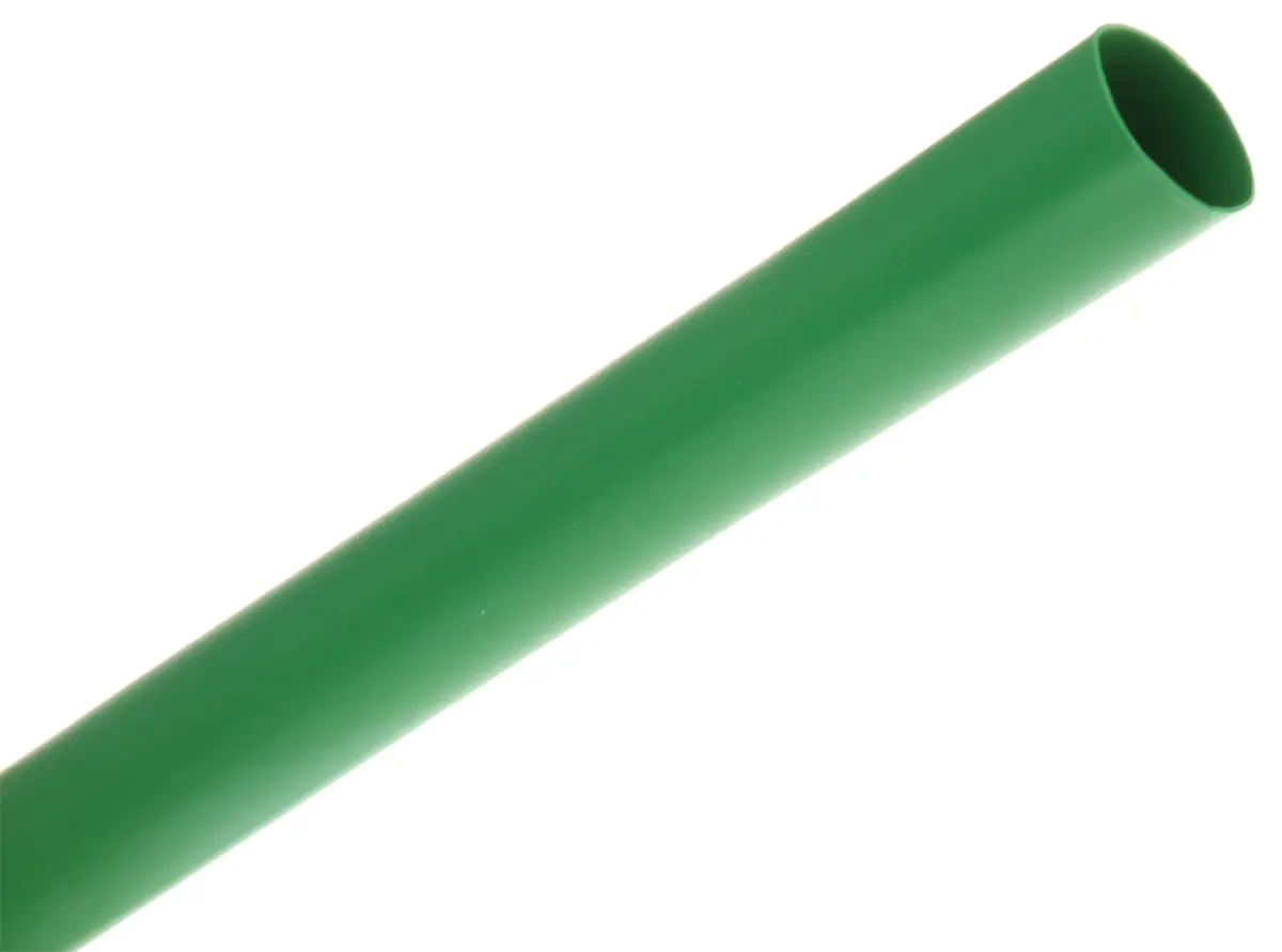 Produktfoto 1 von TE Connectivity RNF-100 Wärmeschrumpfschlauch, Polyolefin Grün, Ø 9.5 mm Schrumpfrate 2:1, Länge 1.2m
