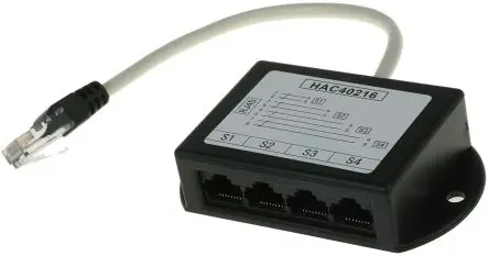 Produktfoto 1 von Decelect, SPE Splitter, RJ45, 4 -Port, Typ UTP, Gerade, L 200 mm, L 26 mm, Typ Splitter