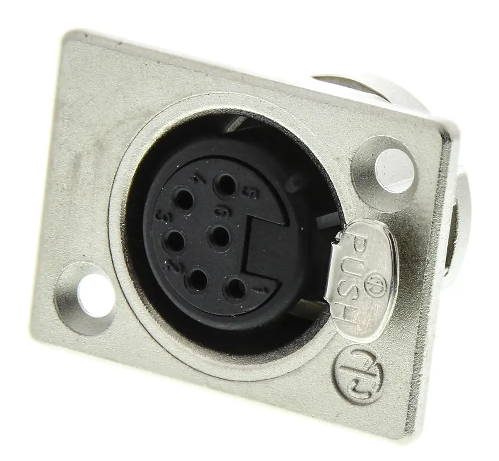 Produktfoto 1 von Neutrik Gerade 6-polig Panel Buchse Silber auf Nickel XLR-Steckverbinder, 50 V