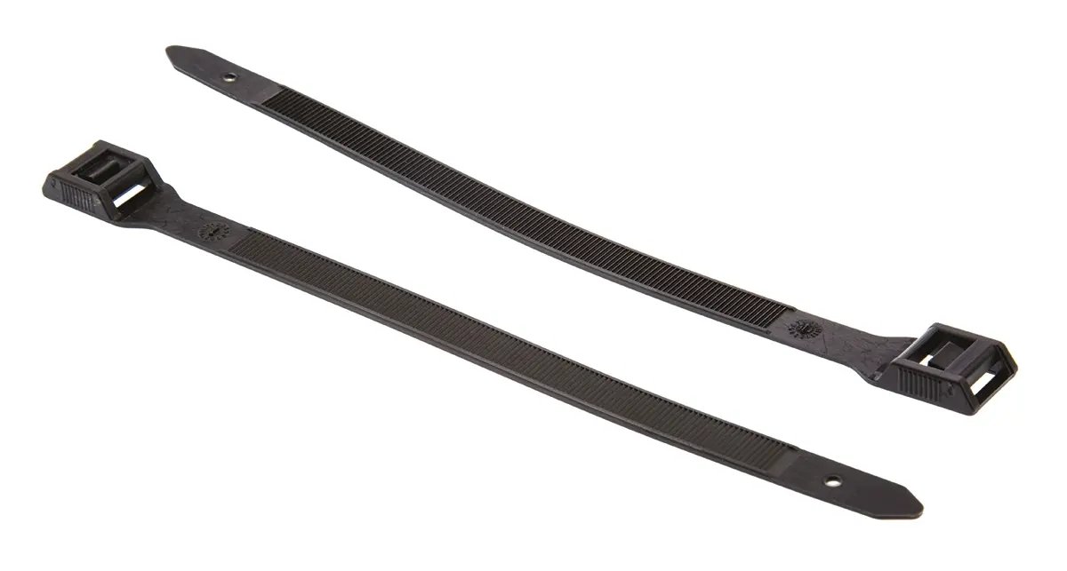 Produktfoto 1 von HellermannTyton PE180 Nylon 6.6 Kabelbinder Extern eingekerbt Schwarz 9 mm x 180 mm