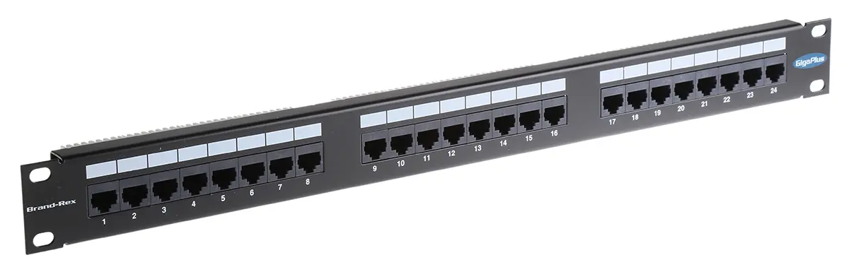 Produktfoto 1 von Brand-Rex GigaPlus Serie LSA-Patchfeld Cat5e 24 Anschl. RJ45 UTP, 1 U, Schwarz