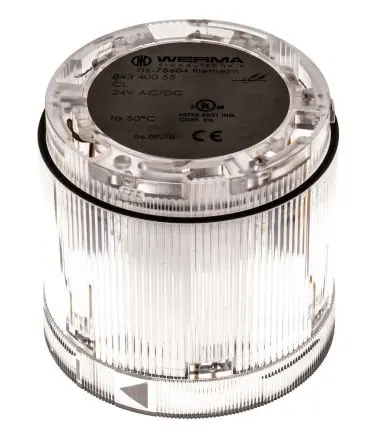 Produktfoto 1 von Werma KombiSIGN 70 LED Signalleuchte Dauer-Licht 24V Klar Wechselstrom/Gleichstrom IP54, 70 mm x 66 mm