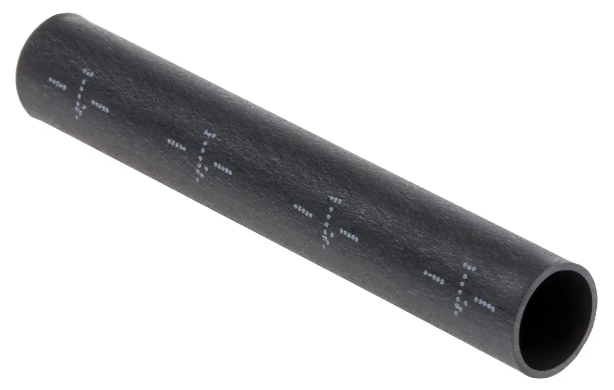 Produktfoto 1 von TE Connectivity DSPL Wärmeschrumpfschlauch, Polyolefin Schwarz, Ø 5.6 mm Schrumpfrate 4:1, Länge 50mm