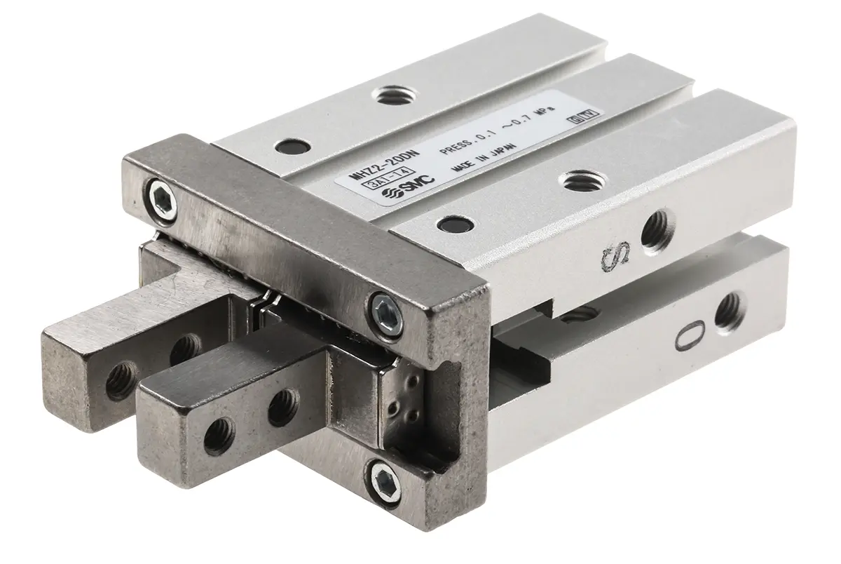 Produktfoto 1 von SMC MHZ2 Pneumatikgreifer, Doppeltwirkend-Ausführung, 2 Greifarme, Parallel, 0.7 Mpa max. M5 x 0.8