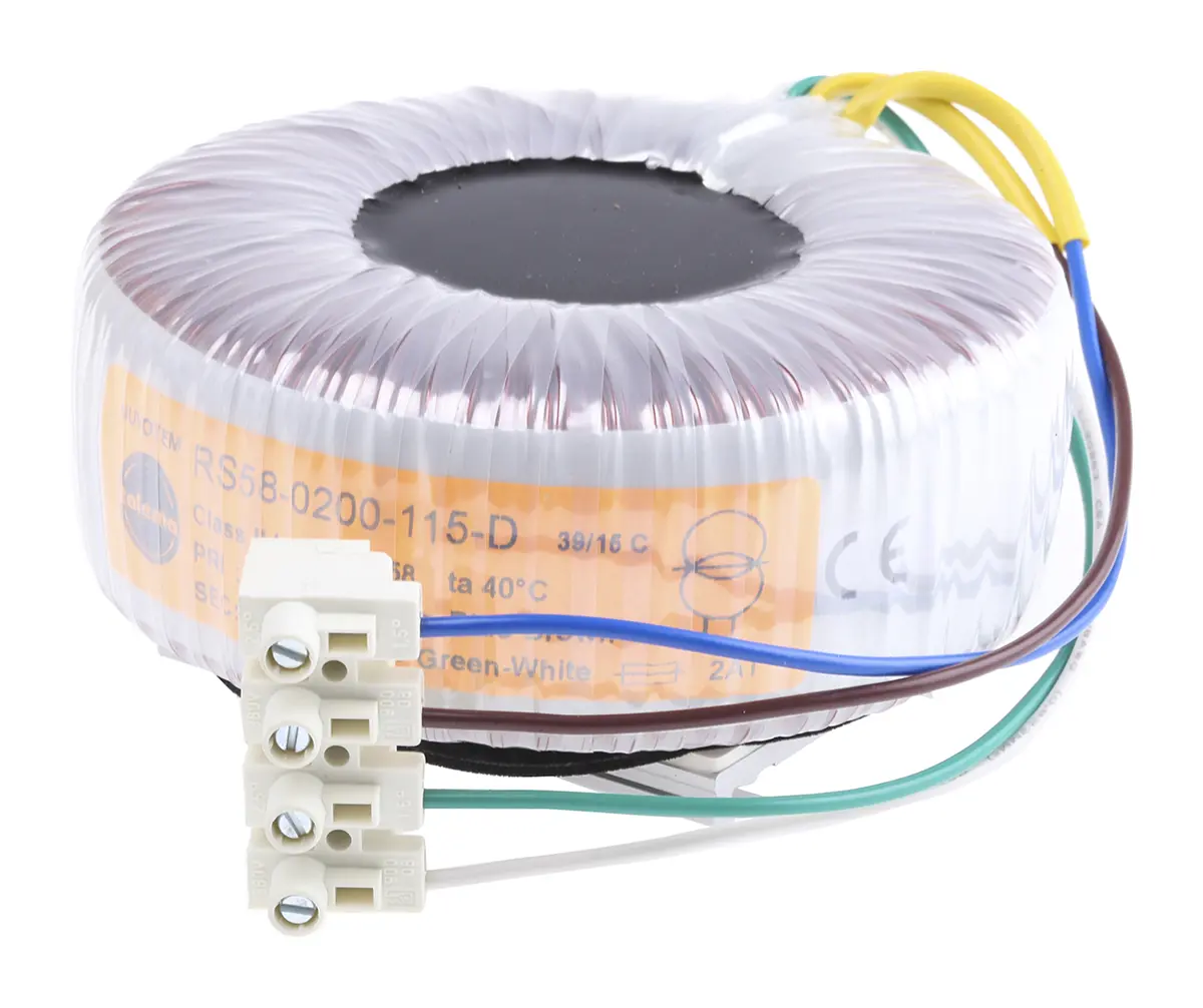 Produktfoto 1 von Nuvotem Talema Ringkerntransformator, Primär 230V ac / Sekundär 115V ac, 200VA 1 Ausg., 1.739A 1.9kg 115 (Dia.) x 57mm
