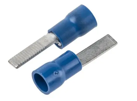 Produktfoto 1 von Cembre Kabelschuh Flachstift, Isoliert 16 AWG, Blau, L. 12.8 mm 14 AWG, D. 0.04 mm