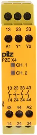 Produktfoto 1 von Pilz PZE X4 Sicherheitsrelais 24V dc, 4 Sicherheitskontakte, Automatisch EN 60068-2-78, EN 60947-5-1, EN IEC 62061, EN