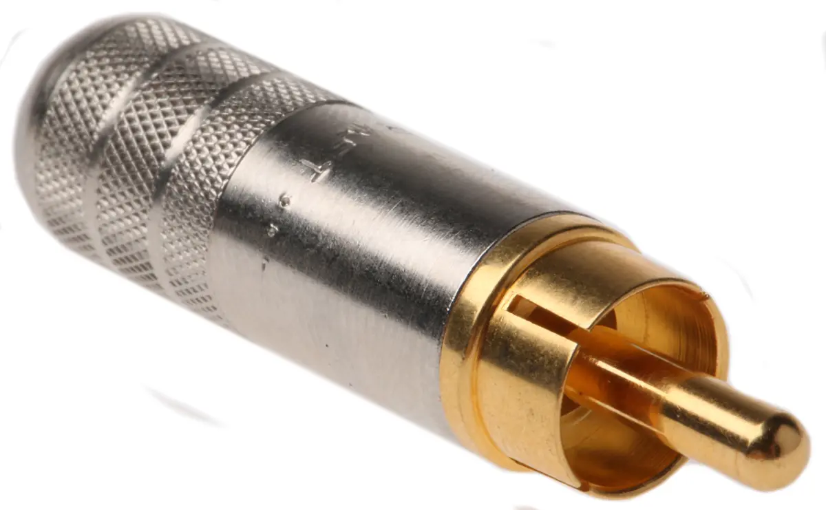 Produktfoto 1 von Switchcraft Gerade Natur Cinchstecker, Gold, 250 V ac, Kabel 6A