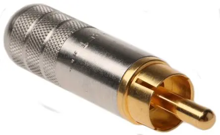 Produktfoto 1 von Switchcraft Gerade Natur Cinchstecker, Gold, 250V ac, Kabel 6A