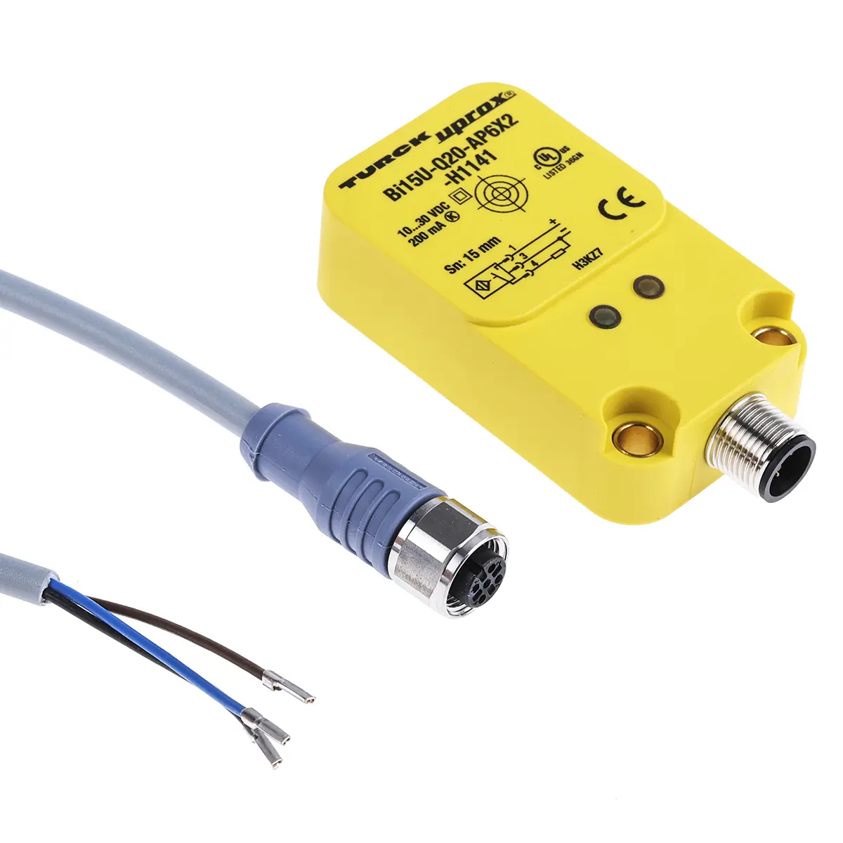 Produktfoto 1 von Turck BI 15U M12 Näherungssensor Induktiv, Kubisch 15 mm PNP 10 → 30 V dc / 200 mA NO, IP67