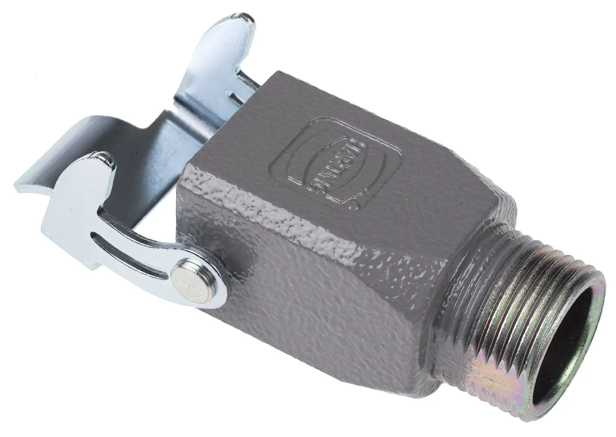 Produktfoto 1 von HARTING Han A Gehäuse für robusten Stromversorgungsstecker 1 Hebel 1, Schraubanschlussklemme 3A Steckverbindergehäuse,