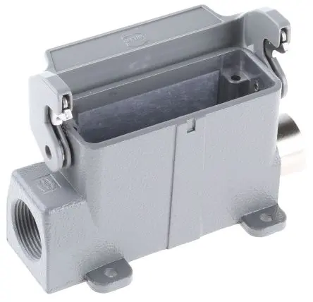 Produktfoto 1 von HARTING Han A Gehäuse für robusten Stromversorgungsstecker 1 Hebel 1, Oberfläche 16A Anbaugehäuse, IP65