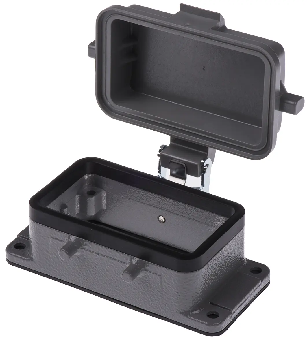 Produktfoto 1 von HARTING Han B Gehäuse für robusten Stromversorgungsstecker 2 Hebel 2 10B Steckverbindergehäuse, IP65