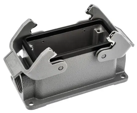 Produktfoto 1 von HARTING Han B Gehäuse für robusten Stromversorgungsstecker 2 Hebel 2, Oberfläche 16B Steckverbindergehäuse, IP65