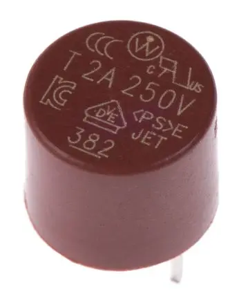 Produktfoto 1 von Wickmann Nicht zurücksetzbare Sicherung 2A Radial 250V ac Nylon T 5.08 mm 8 mm