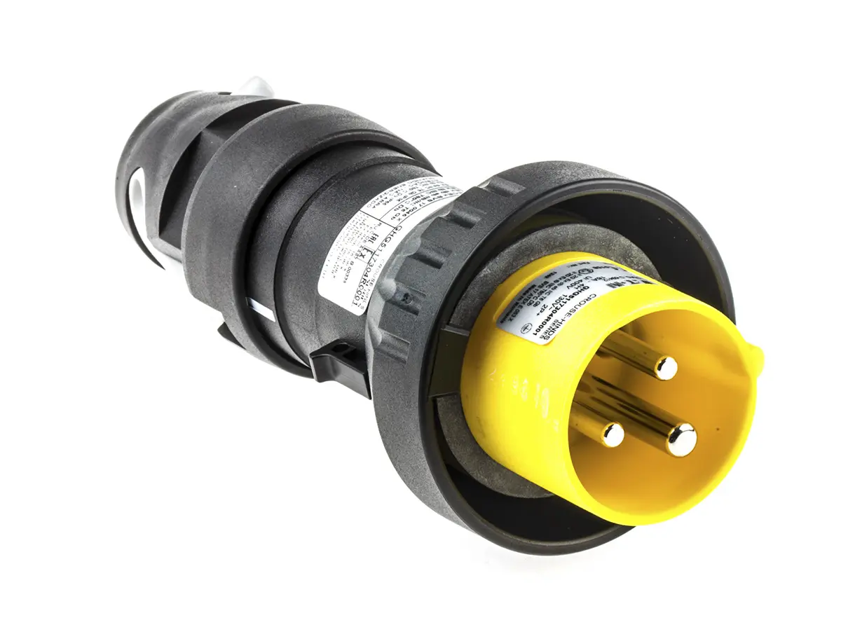 Produktfoto 1 von Eaton Eaton Crouse-Hinds Netzstecker Gelb 2P+PE, 120V, Kabel Gerade IP66, ATEX 16A