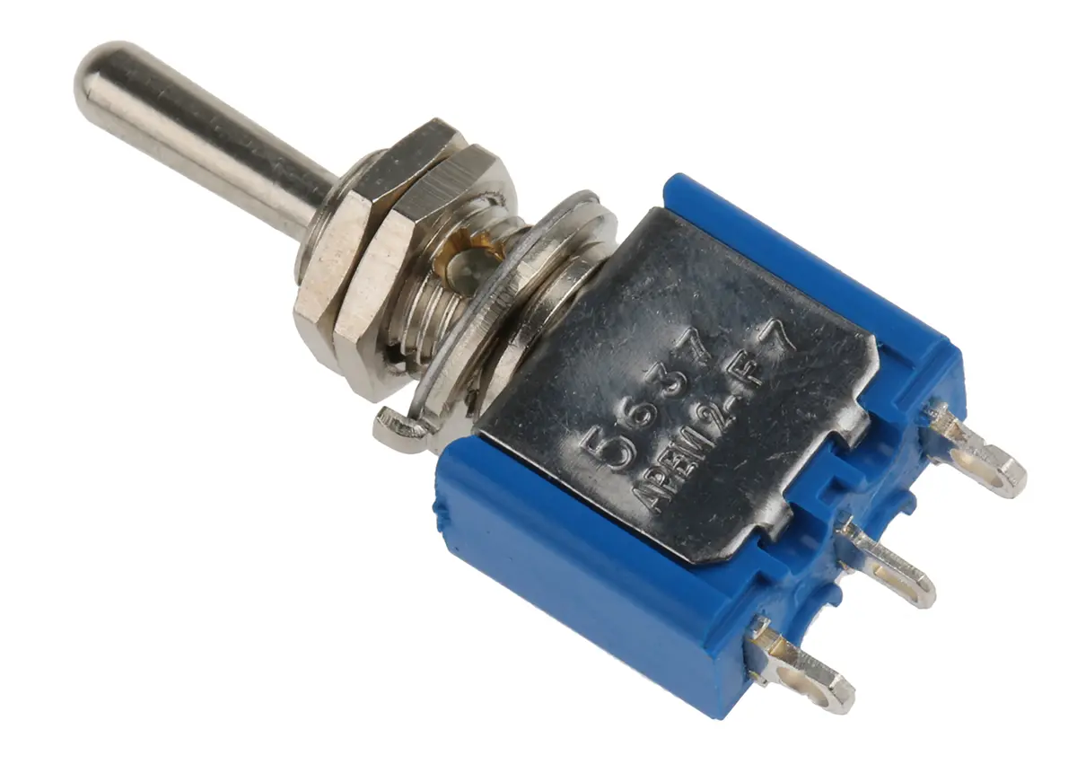 Produktfoto 1 von APEM Panel Kippschalter SPST, Ein-Aus-Ein, 30 V dc, 250 V ac, 4A, Lot