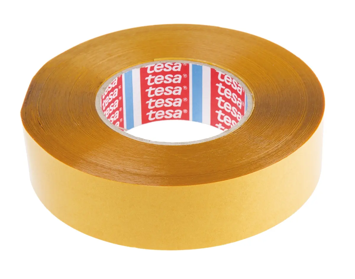 Produktfoto 1 von Tesa 51970-00027-00 Kunststoff-Klebeband doppelseitig, transparent, -40°C bis +130°C, Stärke 0.220mm, 38mm x 50m