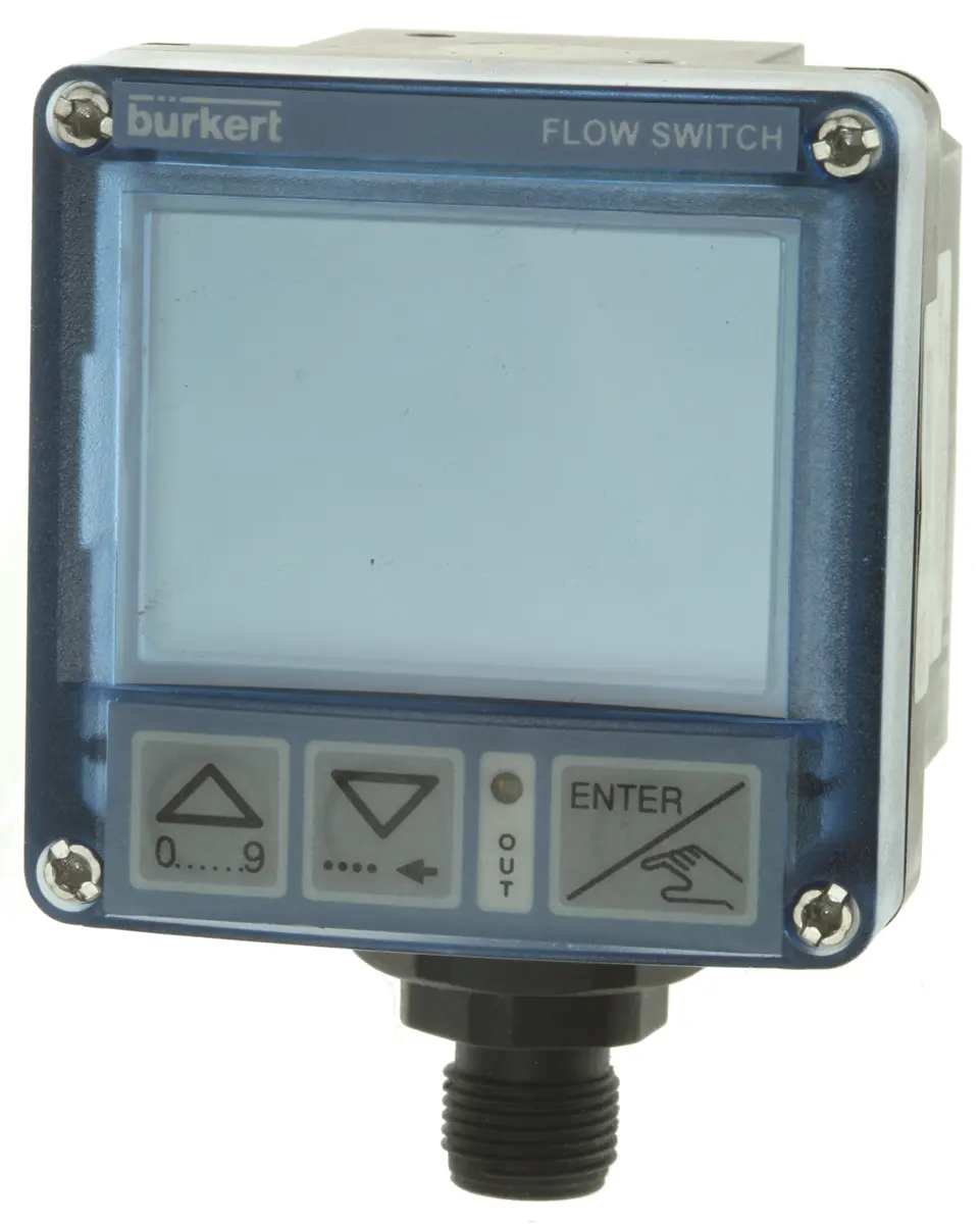 Produktfoto 1 von Bürkert 8032 Kompakt Durchflussregler 1200 L/min, PnP Ausgang, 5-poliger M12-Drehsteckverbinder 30 V dc 100 mm