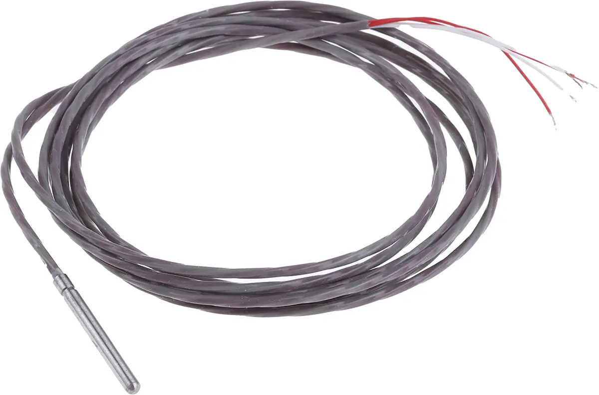 Produktfoto 1 von Correge Pt100 Widerstandsthermometer Edelstahl Ø 3 mm 4 x 30 mm Classe A, -50 °C → 250 °C, 2 m Leitung