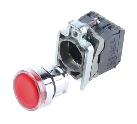 Produktfoto 1 von Schneider Electric Harmony XB4 Druckschalter Rot Beleuchtet Federrückstellung Panel Ø 22 mm, 1-poliger Umschalter, IP66,