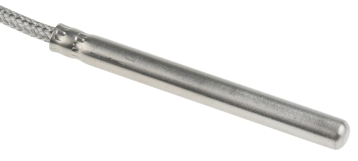 Produktfoto 1 von Electrotherm PT100 Sensorelement Widerstandsthermometer Ø 6mm x 60mm, -50°C → +400°C, 2.5m Leitung