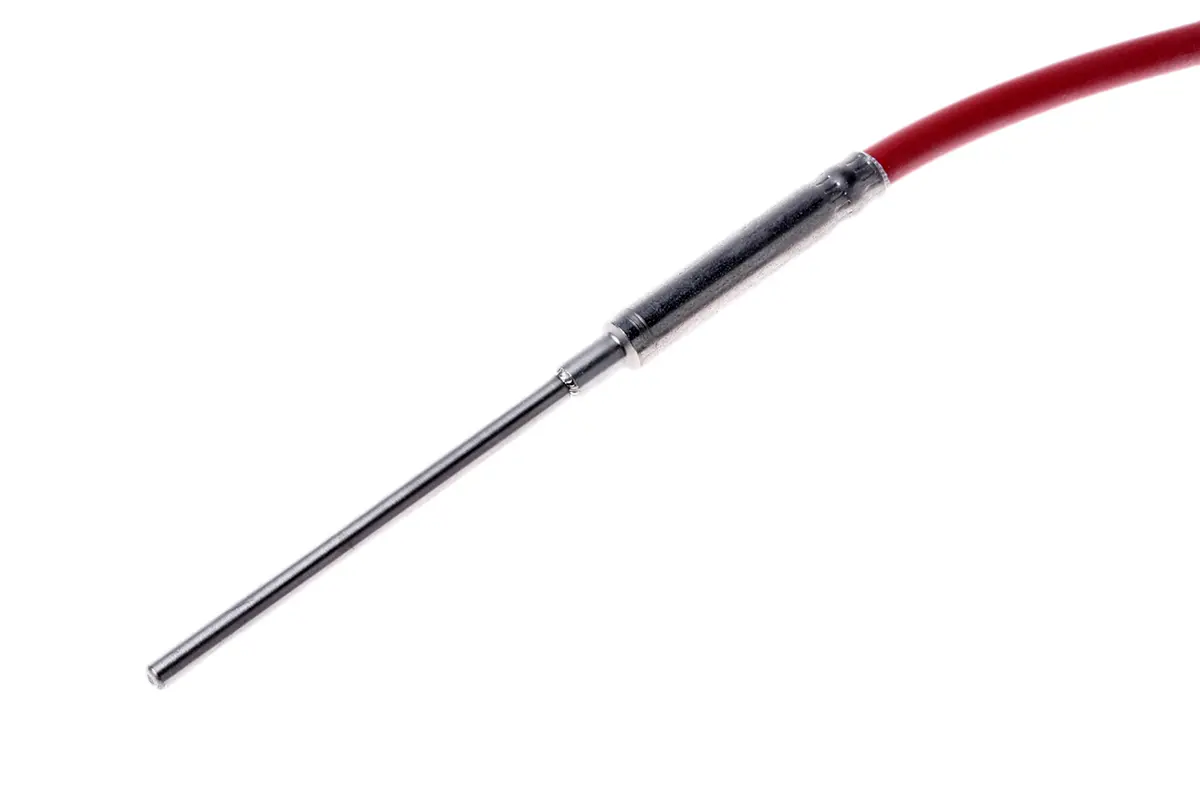 Produktfoto 1 von Electrotherm PT100 Sensorelement Widerstandsthermometer Ø 3mm x 50mm, -50°C → +200°C, 2.5m Leitung