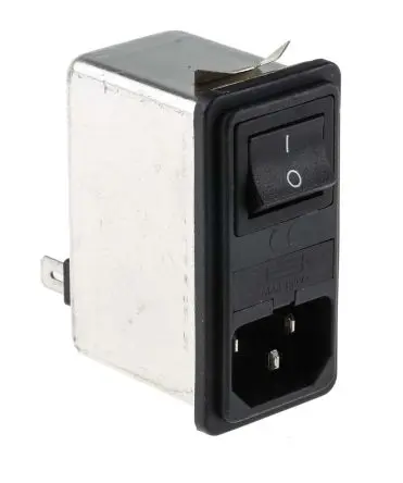 RS PRO 2A IEC Filterung Stecker mit 2-Pol Schalter 5 x 20 mm Sicherung, 250V ac, Einrastmontage Faston, 1