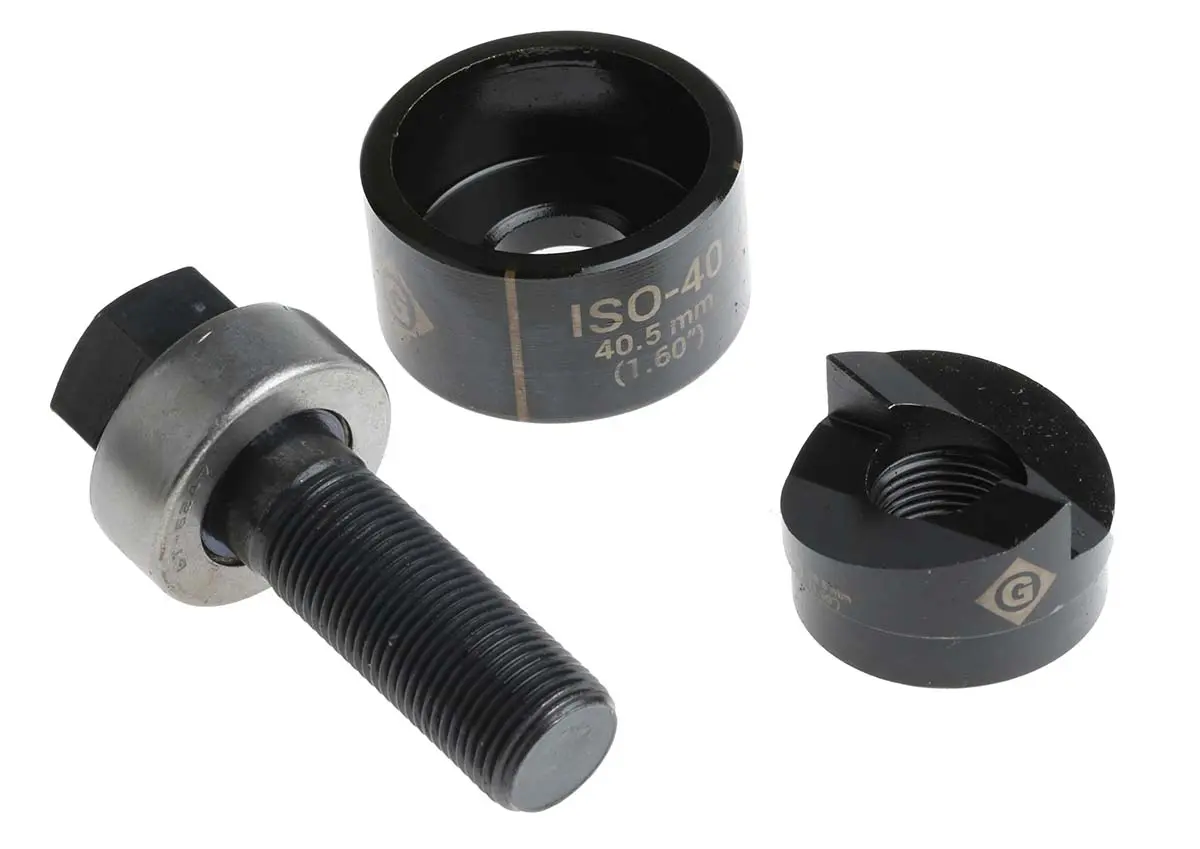 Produktfoto 1 von Greenlee Stempel- und Matrizensatz für Aluminium, Weichstahl, Kunststoff, 3.5 mm Rund, Hydraulisch, Manuell