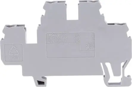 Produktfoto 1 von WAGO 870 Anschlussklemmenblock 2 Grau, 2.5mm², 500V Zugfederklemme