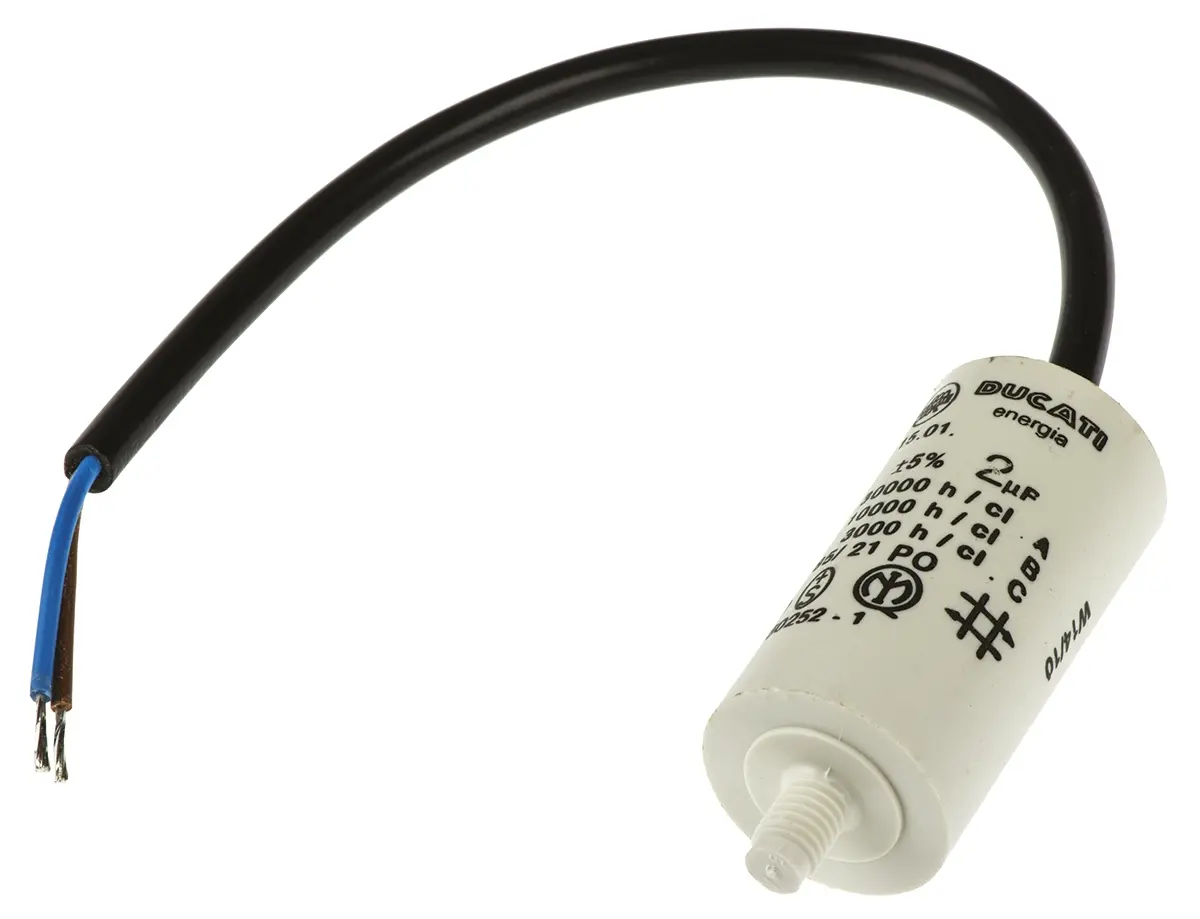 Produktfoto 1 von Ducati Energia 4.16.15 Folienkondensator 500V ac 2 μF ±5 %, Mit Gewindebolzen Raster 10 mm