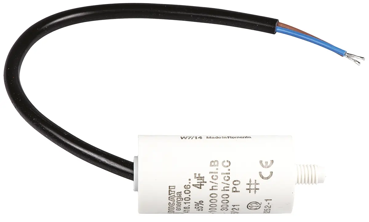 Produktfoto 1 von Ducati Energia 4.16.10 Folienkondensator 500V ac 4 μF ±5 %, Mit Gewindebolzen Raster 11 mm