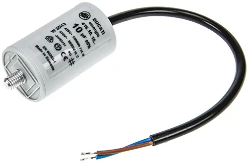 Produktfoto 1 von Ducati Energia 4.16.10 Folienkondensator 500V ac 10 μF ±5 %, Mit Gewindebolzen Raster 11 mm