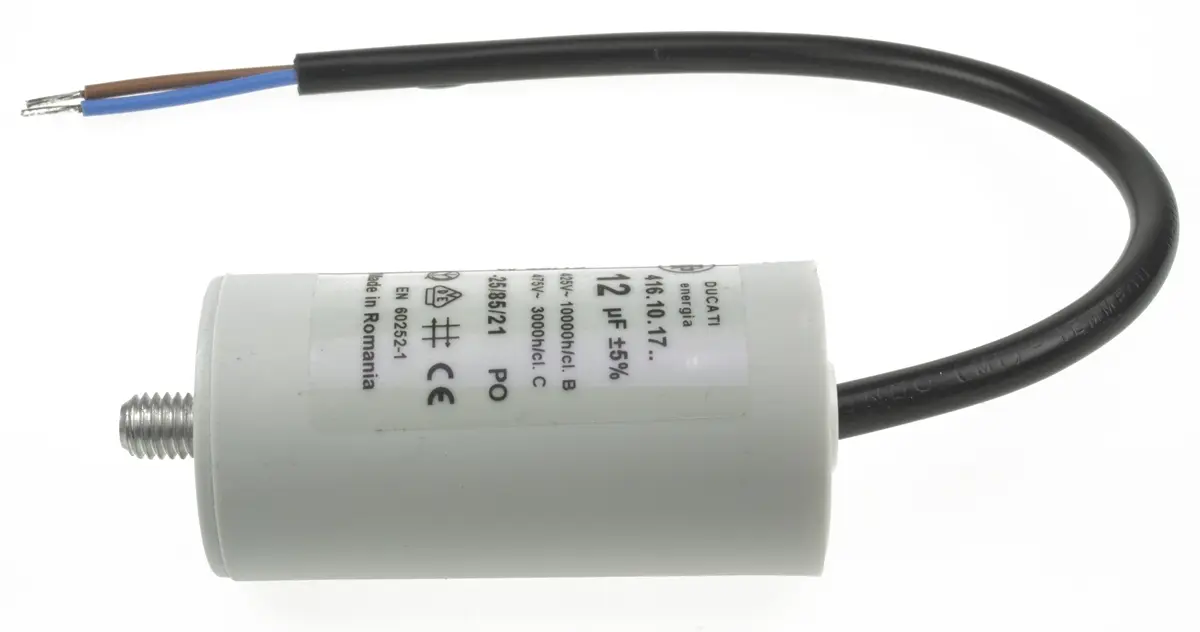 Produktfoto 1 von Ducati Energia 4.16.10 Folienkondensator 500V ac 12 μF ±5 %, Mit Gewindebolzen Raster 11 mm
