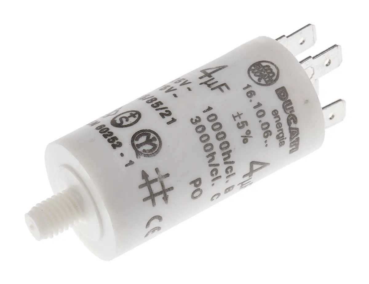 Produktfoto 1 von Ducati Energia 4.16.10 Folienkondensator 450V ac 4 μF ±5 %, Mit Gewindebolzen