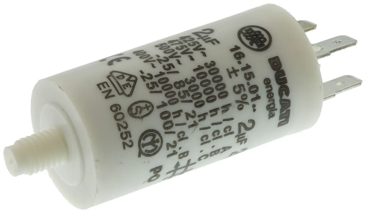 Produktfoto 1 von Ducati Energia 4.16.15 Folienkondensator 450V ac 2 μF ±5 %, Mit Gewindebolzen Raster 10 mm