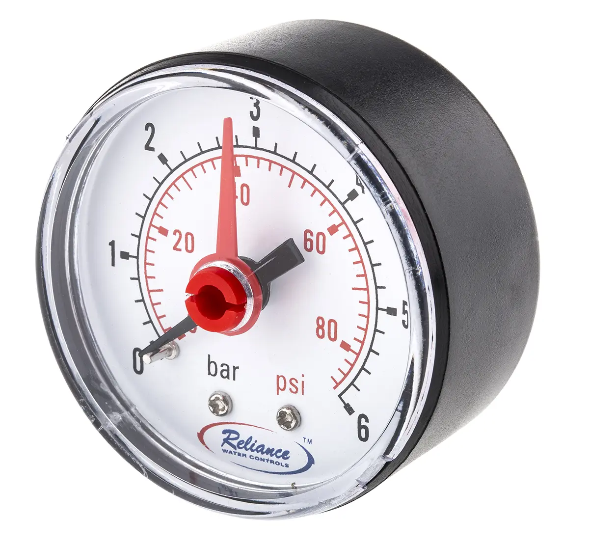 Produktfoto 1 von RS PRO Druckmessgerät Analog 0bar, Ø 50mm ABS Gehäuse, ISO-kalibriert