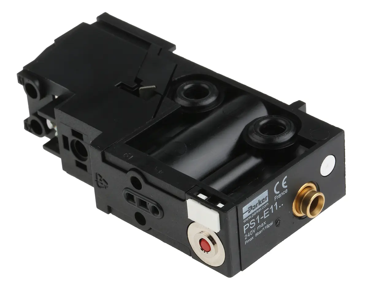 Parker PS1 Pneumatik-Magnetventil 3/2 , für DIN-Schienen, Magnet/Feder-betätigt