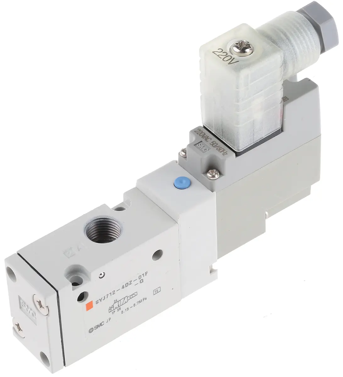 Produktfoto 1 von SMC SYJ700 Pneumatik-Magnetventil 3/2 Einzelplatzinstallation G1/8, Magnet/Feder-betätigt 230V ac
