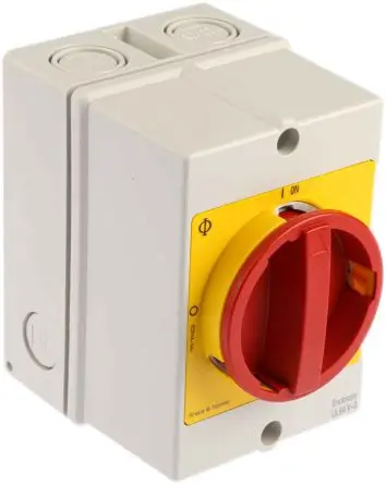 Produktfoto 1 von Kraus & Naimer KG10 Trennschalter 3-polig Oberfläche 20A 5.5 kW Rot, Gelb IP67, IP66 3-phasig
