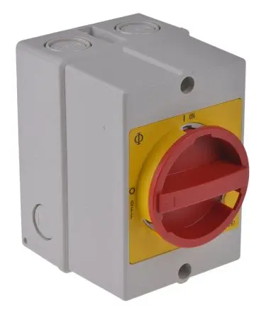 Produktfoto 1 von Kraus & Naimer KG Trennschalter 3-polig Oberfläche 32A 11 kW Gelb, Rot IP67, IP66 3-phasig